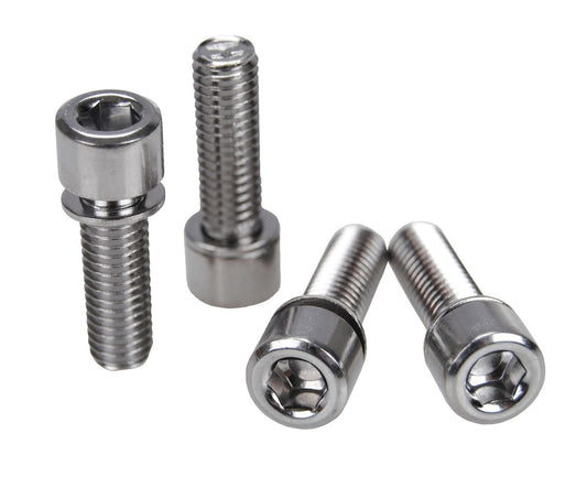 Bicycle Stem Bolt Set M8 x 1.25 x 24mm Chrome 4-Pack for BMX & Mountain Bikes