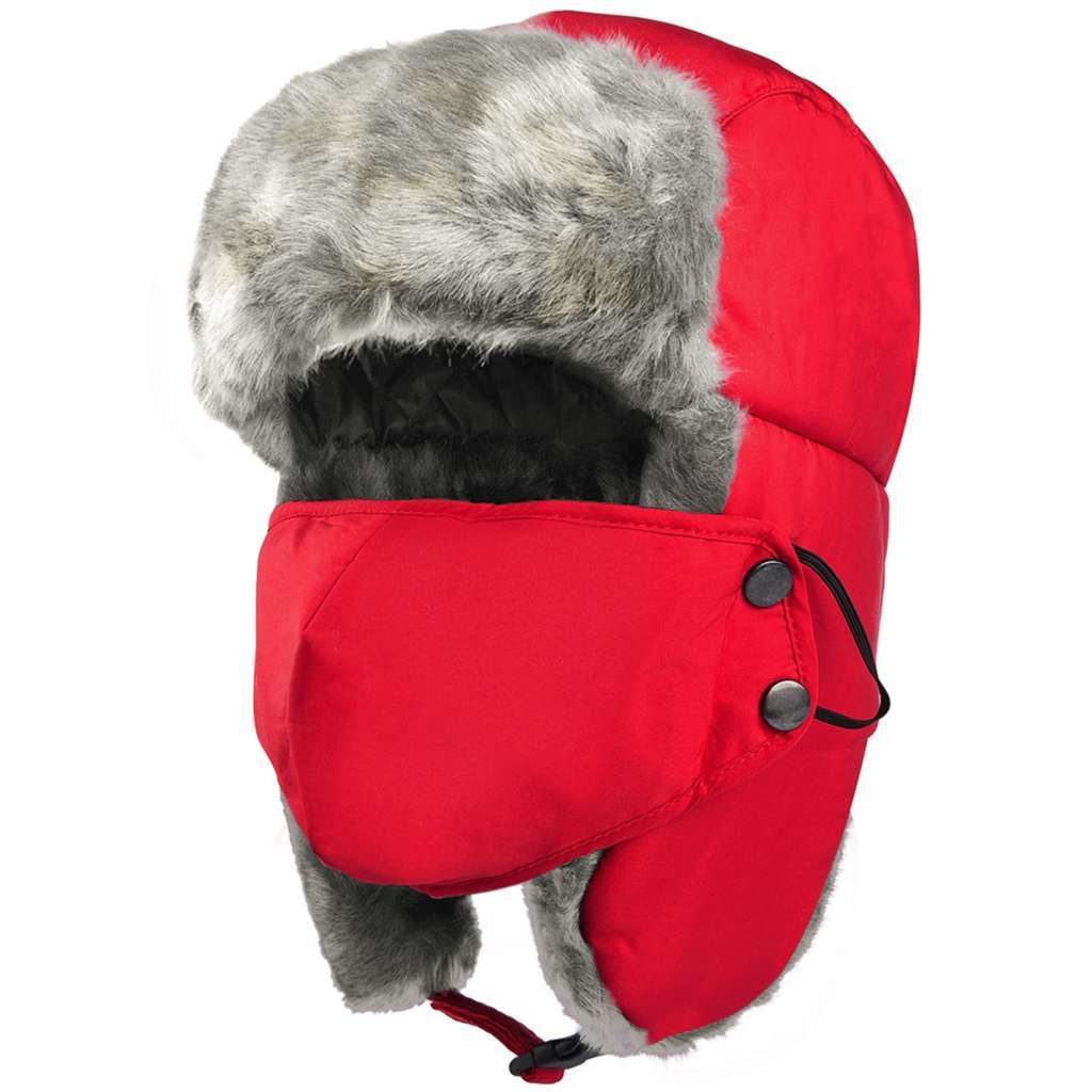 Men's Winter Ear Flap Thermal Hat with Removable Face Mask - Snow Ski Cap