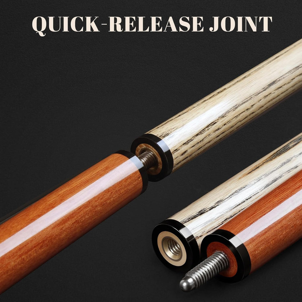 Heavy Hitter Break Cue Stick 54in 21oz with 13.5mm Hard Tip – Detachable 3-Section Pool Breaker