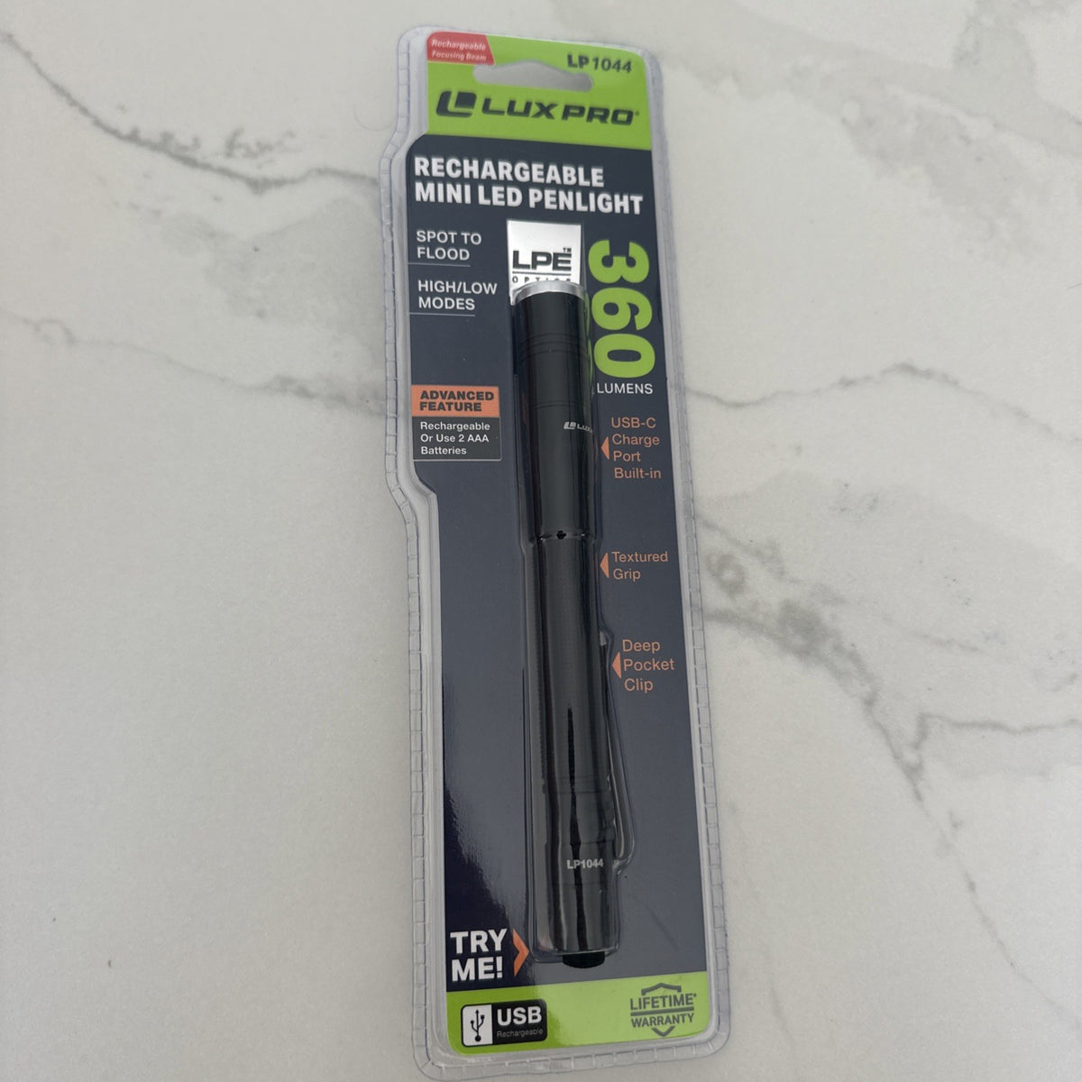 Rechargeable LED Penlight with Focus Adjustable Beam 360 Lumens