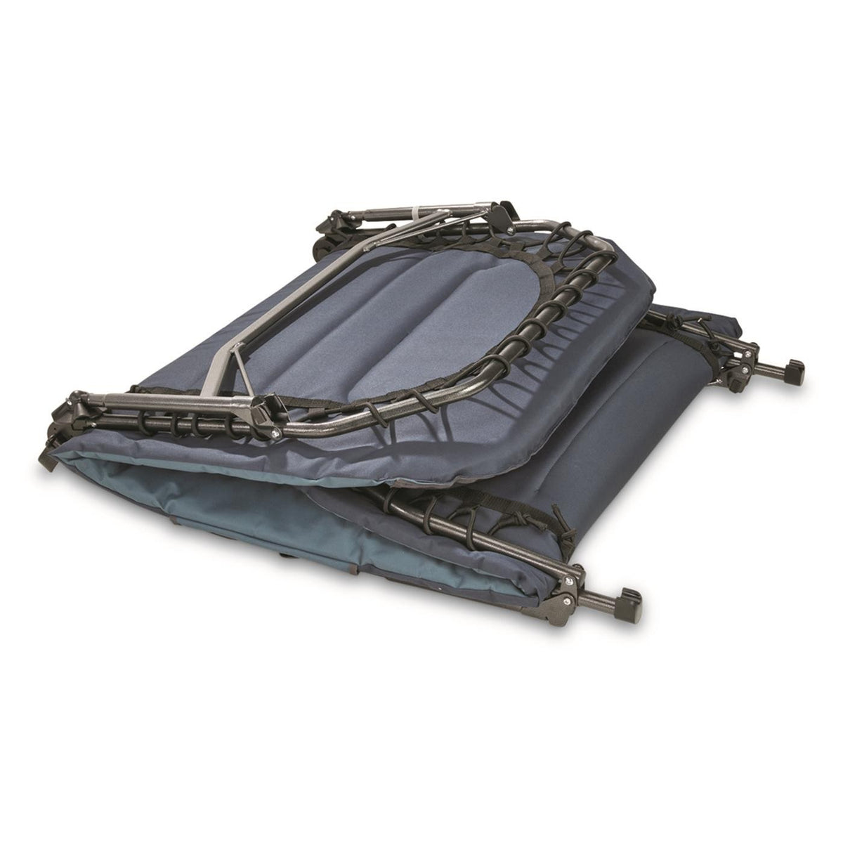 Camping Cot with Padded Mattress-Heavy Duty Steel Frame, Adjustable Back