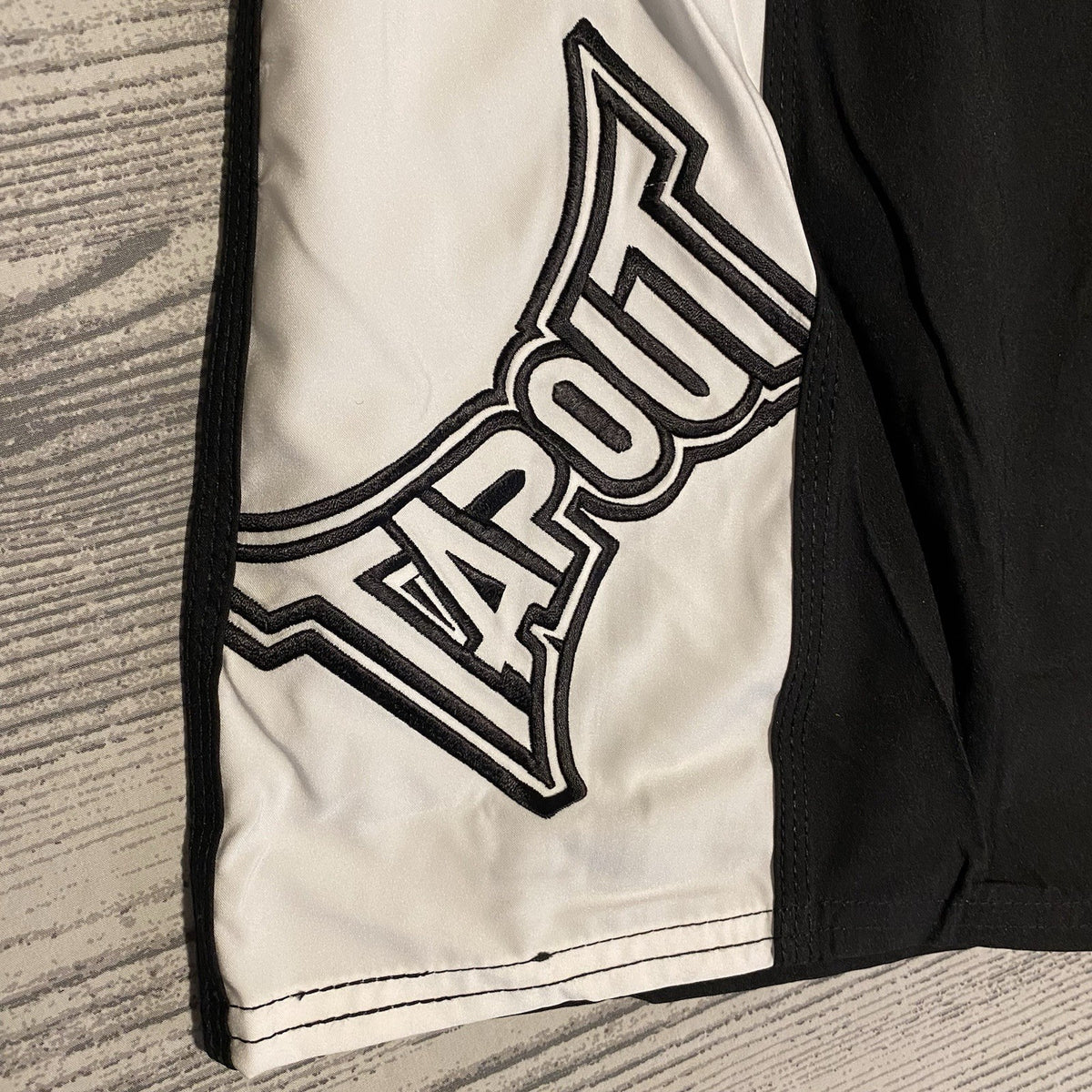 Men's MMA Wrestling Shorts Black White Drawstring 40
