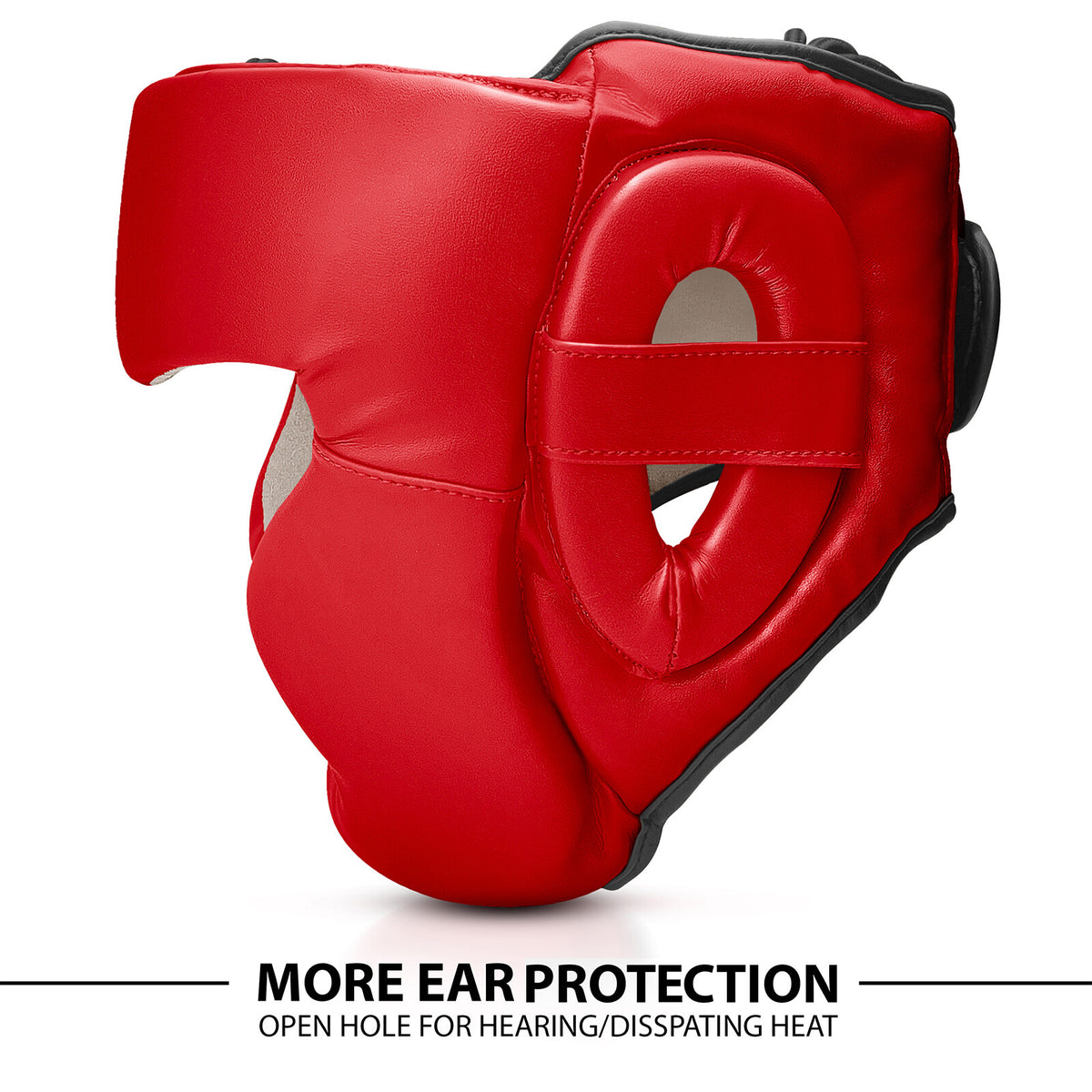 Full Face Boxing Headgear MMA Kickboxing Training Helmet Protective Gear - Red