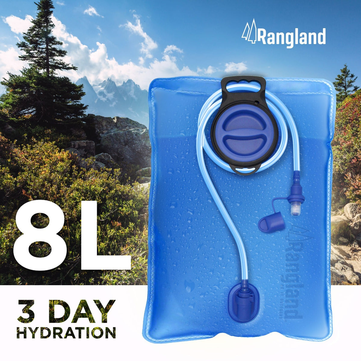 Large Hydration Bladder 8L Water Reservoir with Wide Mouth & Leak-Proof Valve