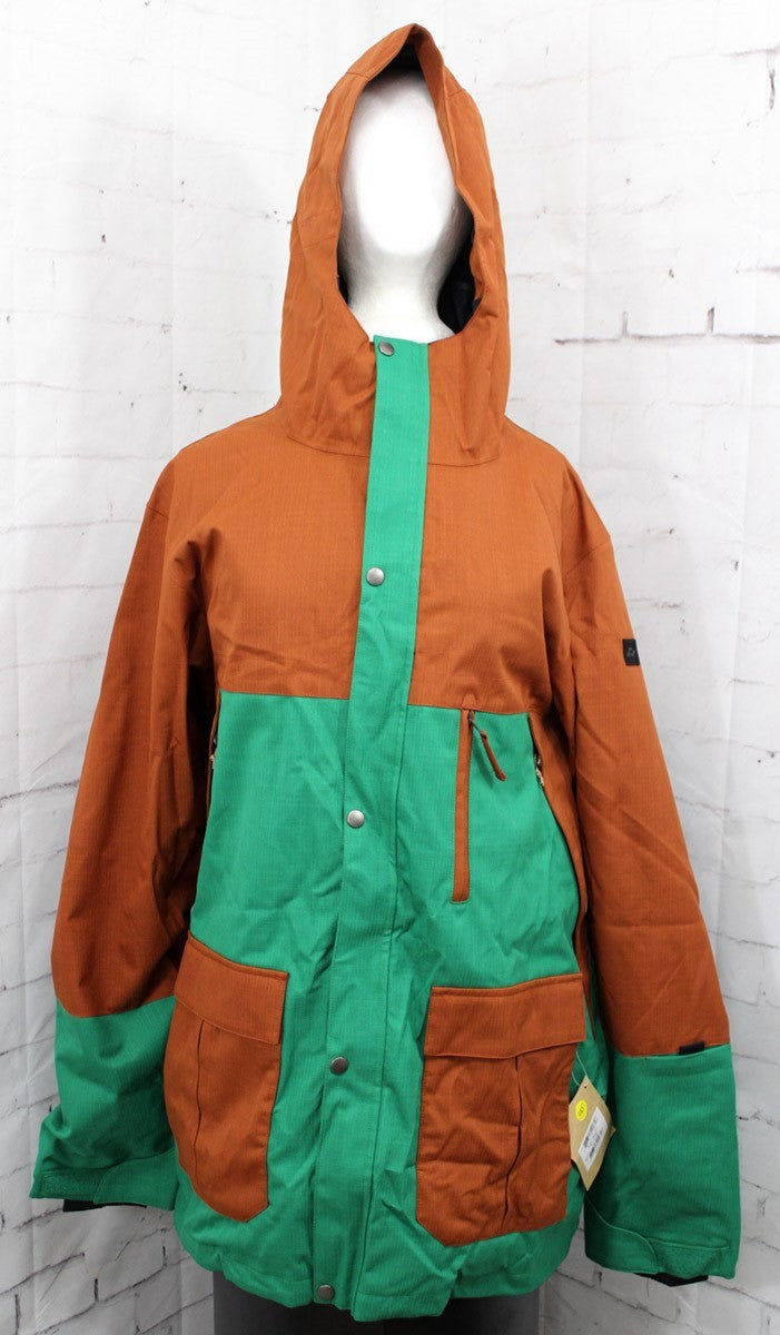 Men's Snowboard Shell Jacket - Waterproof & Breathable, Kelly Green, Large