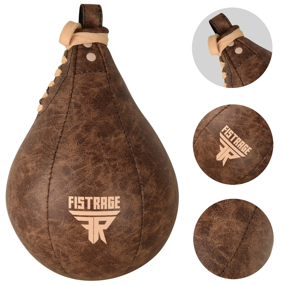 Leather Speed Bag for Boxing MMA Training - 7 Inch Diameter