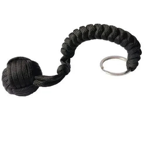 Paracord Monkey Fist Keychain with Steel Ball Outdoor Survival Tool