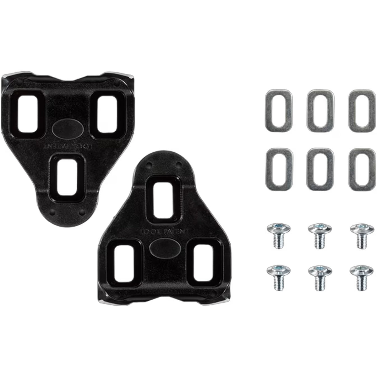 Road Bike Cleats 0 Degree Float for LOOK Delta Pedal System - Black, 3-Bolt