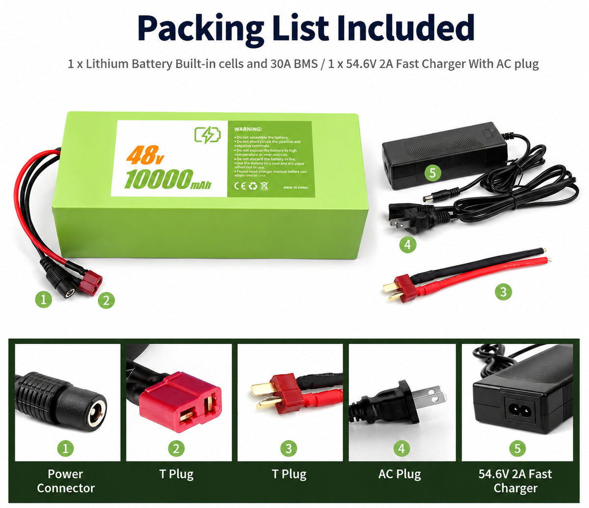 48V 10Ah Electric Bicycle Battery for E-Bike Scooter 200W-800W
