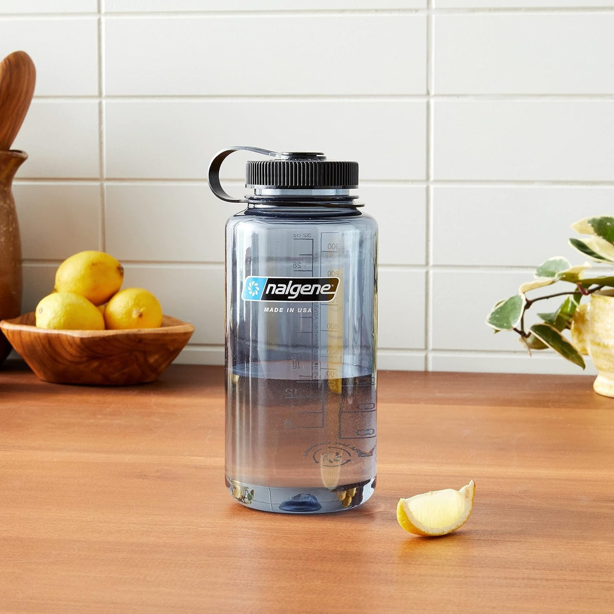 32 oz Wide Mouth Water Bottle - Reusable Plastic Leak-Proof Hydration Bottle