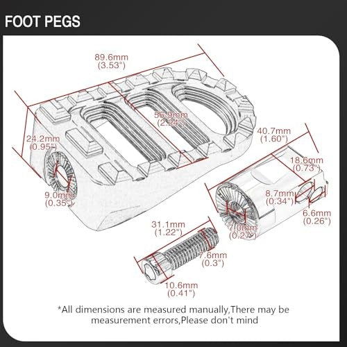 Small Gold Offroad Foot Pegs for Harley Dyna Motorcycle Footrests