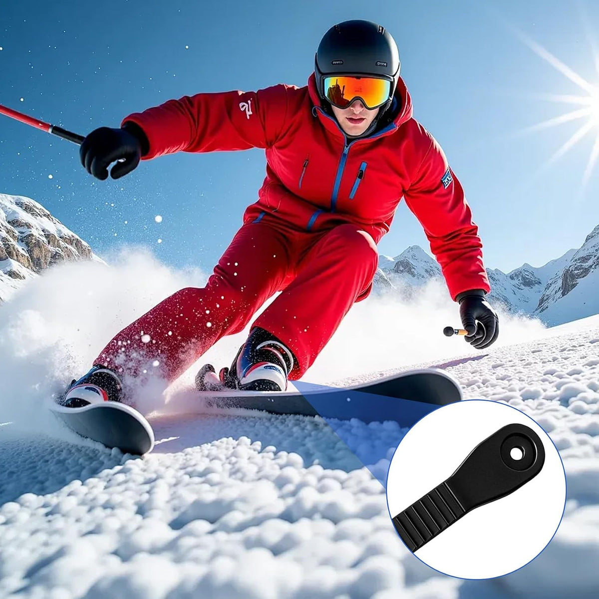 6 Pack Snowboard Binding Ladder Straps - Black ABS Adjustable Ski & Snowboard Accessories