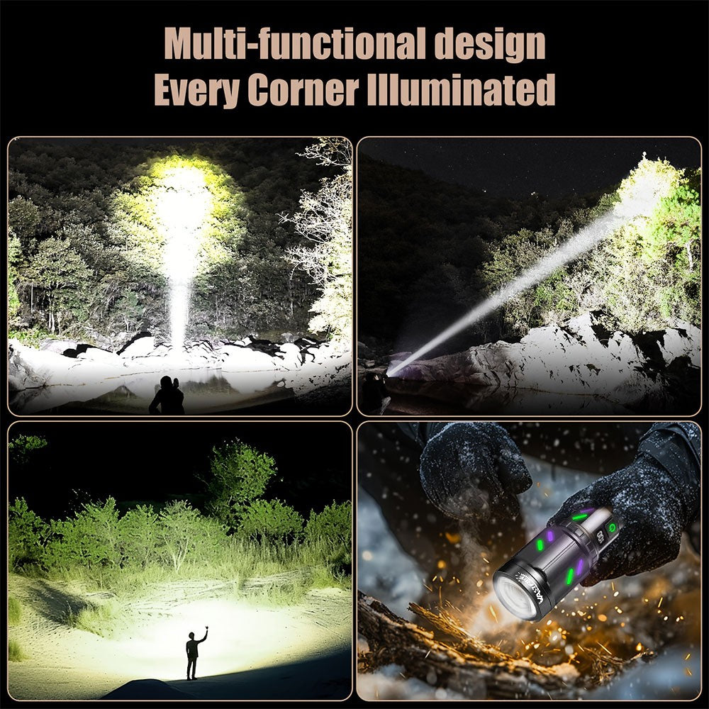 30W Rechargeable LED Flashlight Torch with Zoom, Strong Light, and SOS Mode