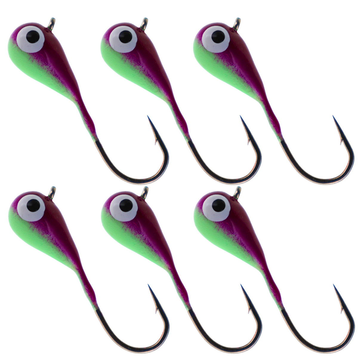 Ice Fishing Jigs Tungsten Lures for Panfish Crappie Perch Glow-Effect