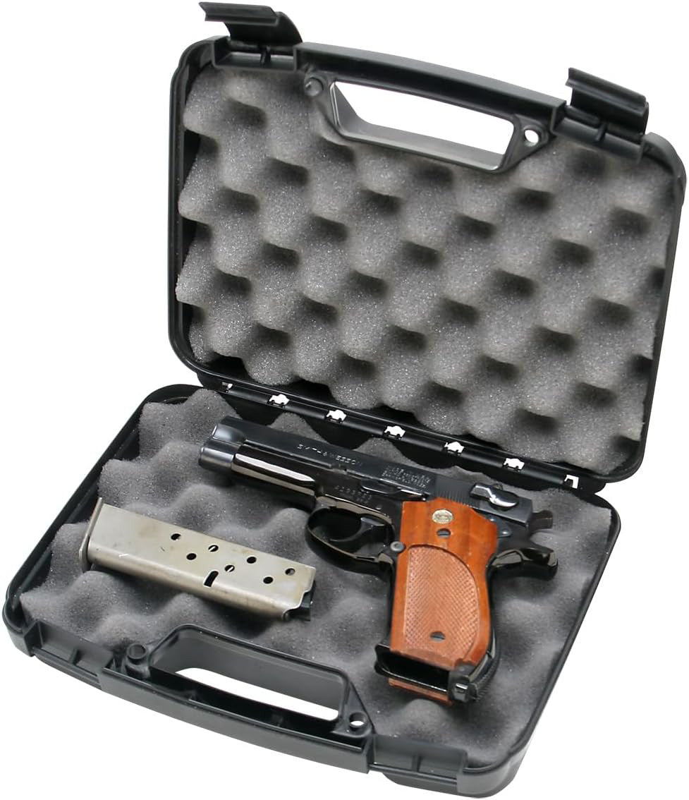 Lockable Pistol & Revolver Hard Case - Foam Interior, Durable Carry Bag