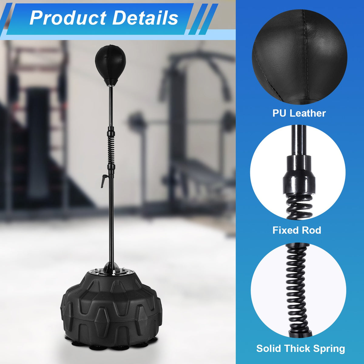 Freestanding Reflex Punching Bag with Adjustable Height - Boxing & Martial Arts Training Equipment