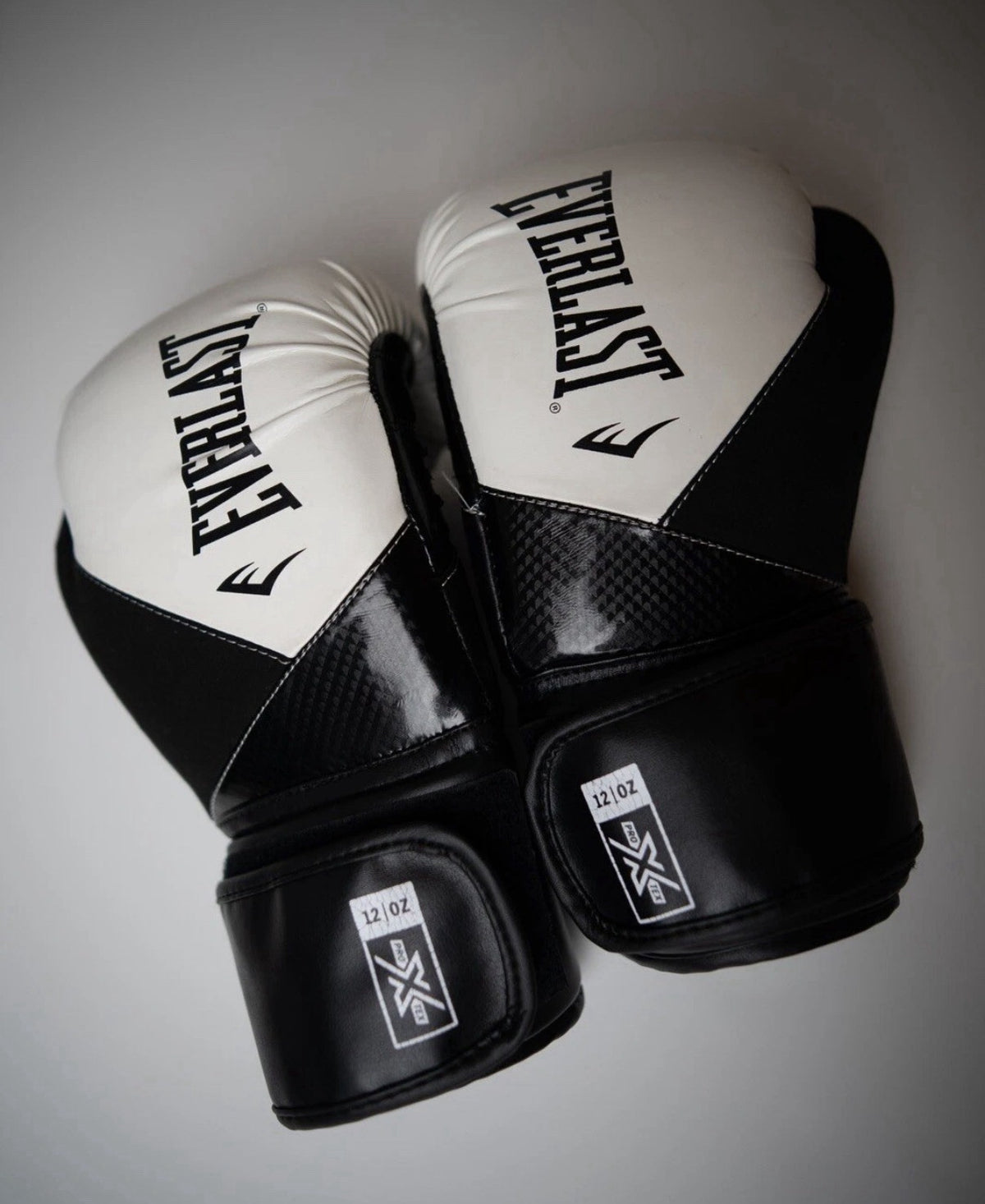 Adult Boxing Gloves 12oz Pair Black and White Protex Gear