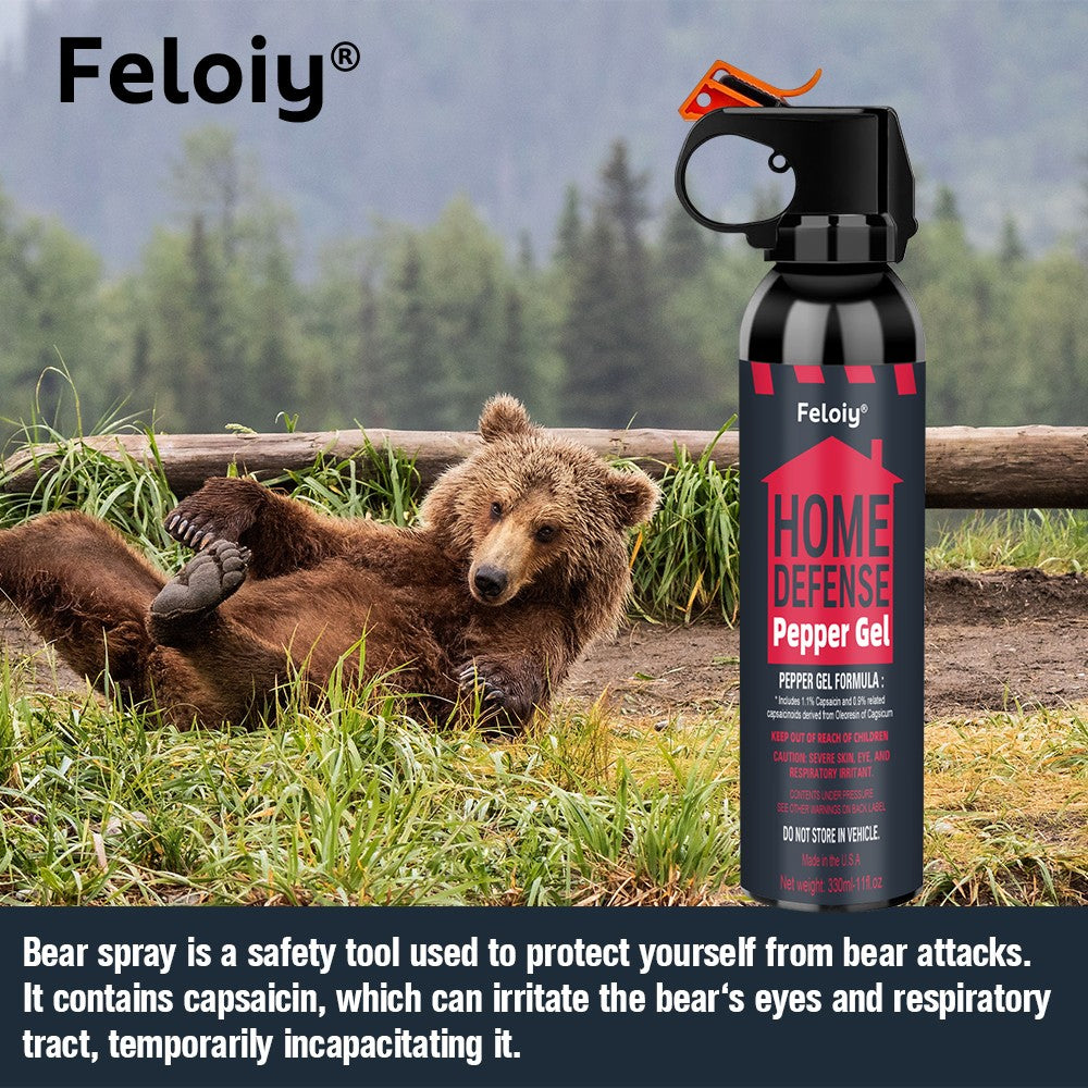 Bear Spray Gel 11oz Personal Defense with 30ft Range and Quick Discharge