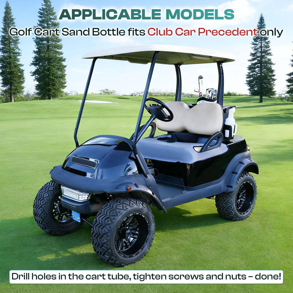 Golf Cart Sand Bottle Divot Repair Filler Holder Large Capacity Rattle Proof