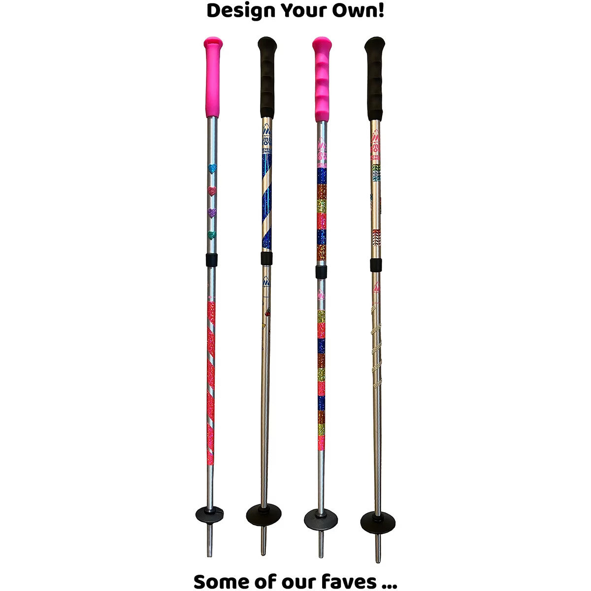 Kids' Adjustable Ski Poles - Blue, Grow with Them, Recycled Aluminum