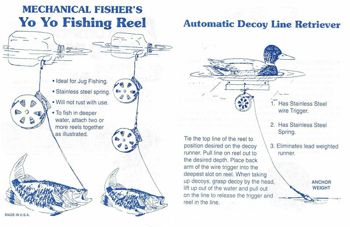 4 Pack Mechanical Fishing Reels - Automatic Yo-Yo Survival Tackle