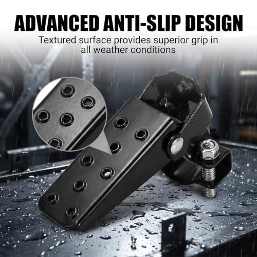 Heavy Duty Steel Folding Motorcycle Foot Pegs - Rustproof Rear Passenger Support