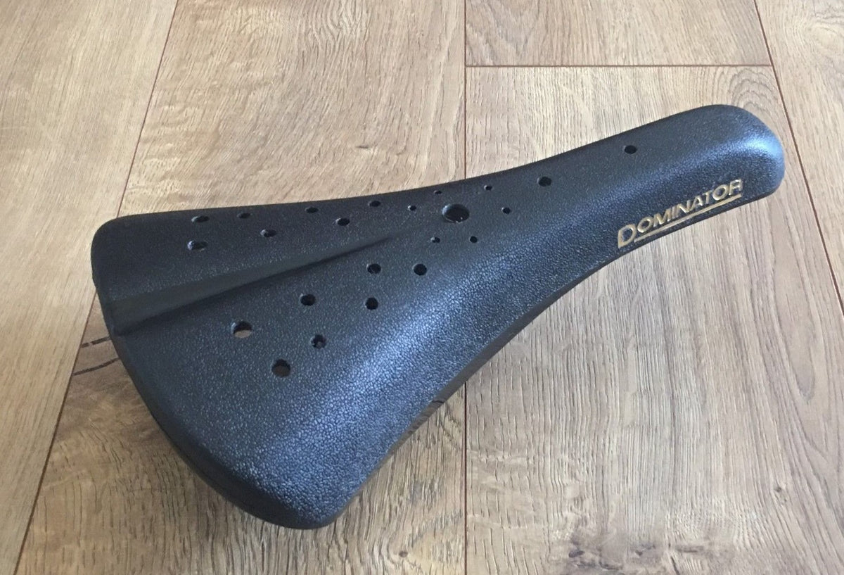 Black BMX Bicycle Seat - Viscount Dominator Hard Shell Old School Saddle