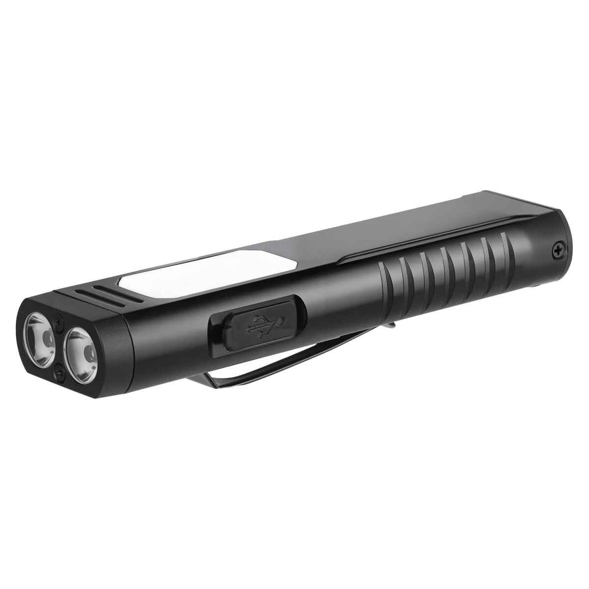 Rechargeable Pocket LED Flashlight with 7 Modes, Magnetic Base & SOS Alarm