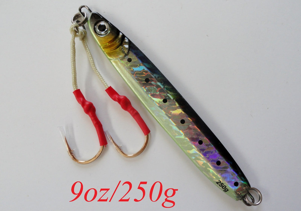 Saltwater Fishing Knife Jigs 9oz - Black Sardine Offshore Lures