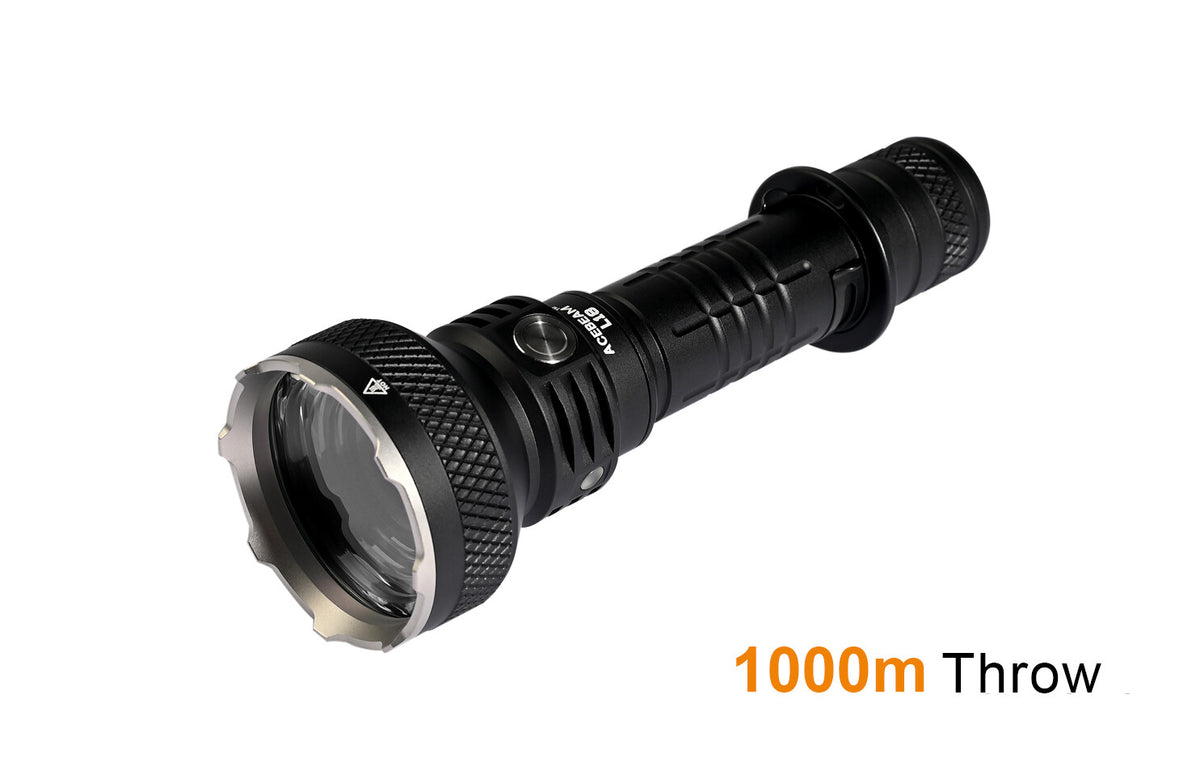 Acebeam L18 Long Throw LED Flashlight 1500 Lumen, 1km Range with Battery