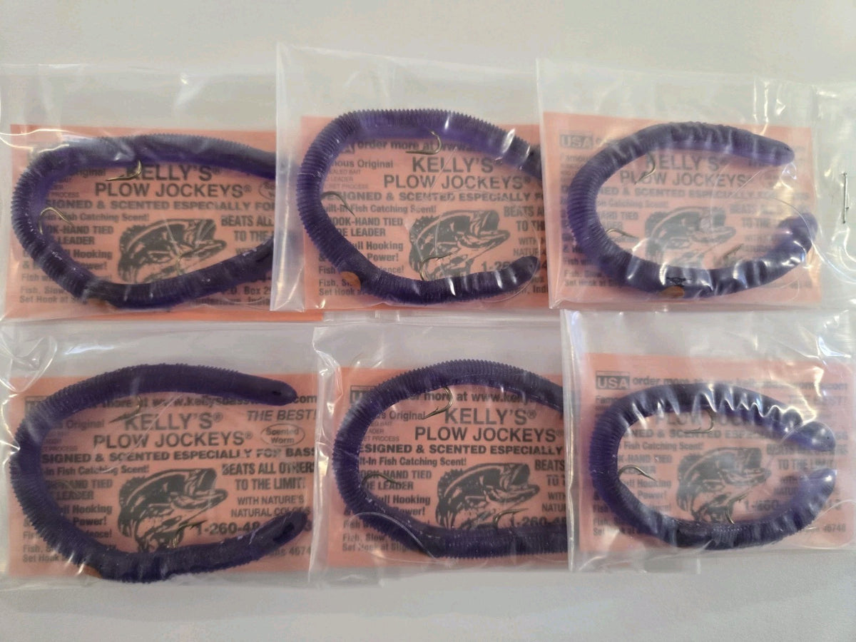 Pre-Rigged Bass Worms Set - Scented Soft Plastic Lures for Fishing