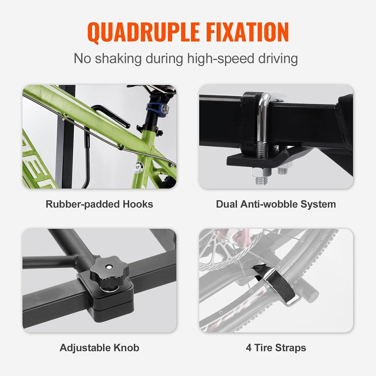 Heavy Duty Folding Bike Rack Carrier with Lock for Vehicles and Trucks