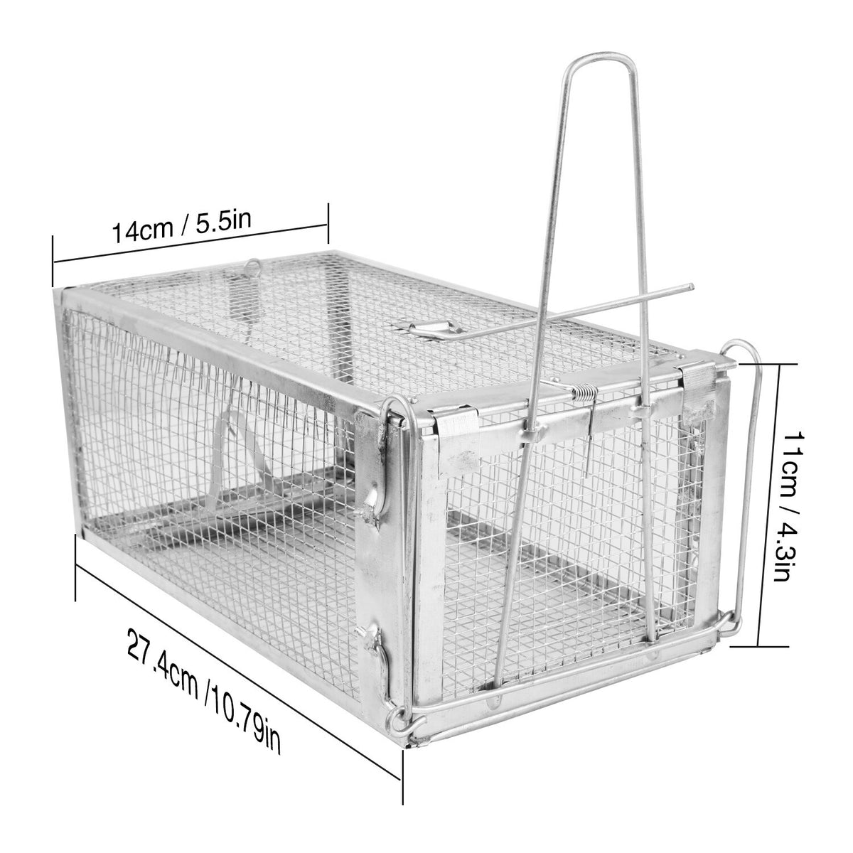 Humane Cage Trap for Squirrels Rodents Chipmunks Mice Raccoons - Humane Animal Catcher