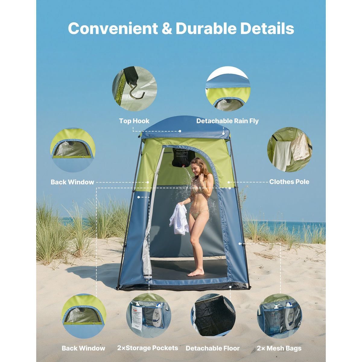 Portable Privacy Shower Tent for Camping and Outdoors