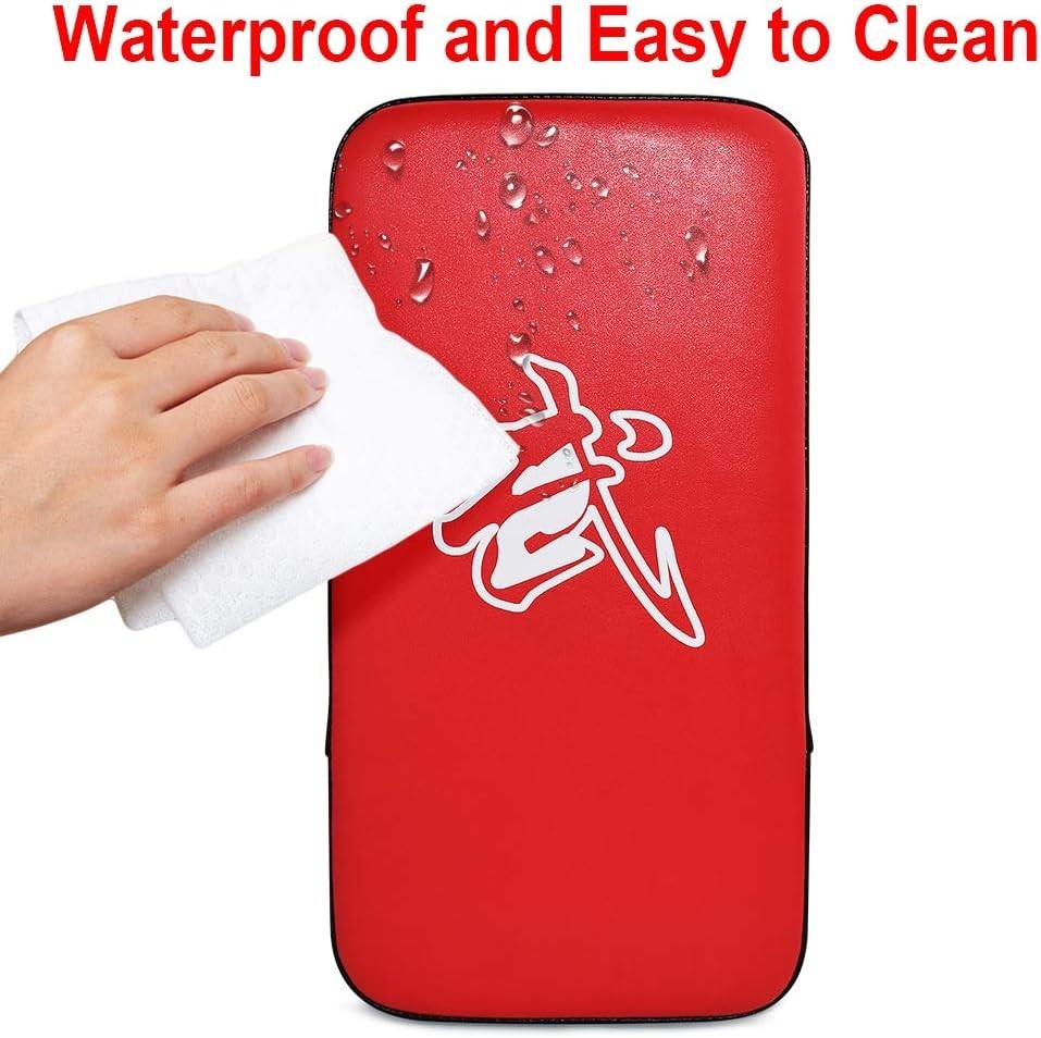 Martial Arts Kick Shield for Muay Thai MMA Karate Kickboxing Training - Curved Leather Pad