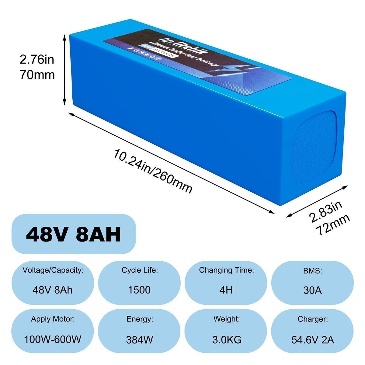Electric Bike Battery 36V-72V for E-Scooter & Bicycle UL 2271 Certified