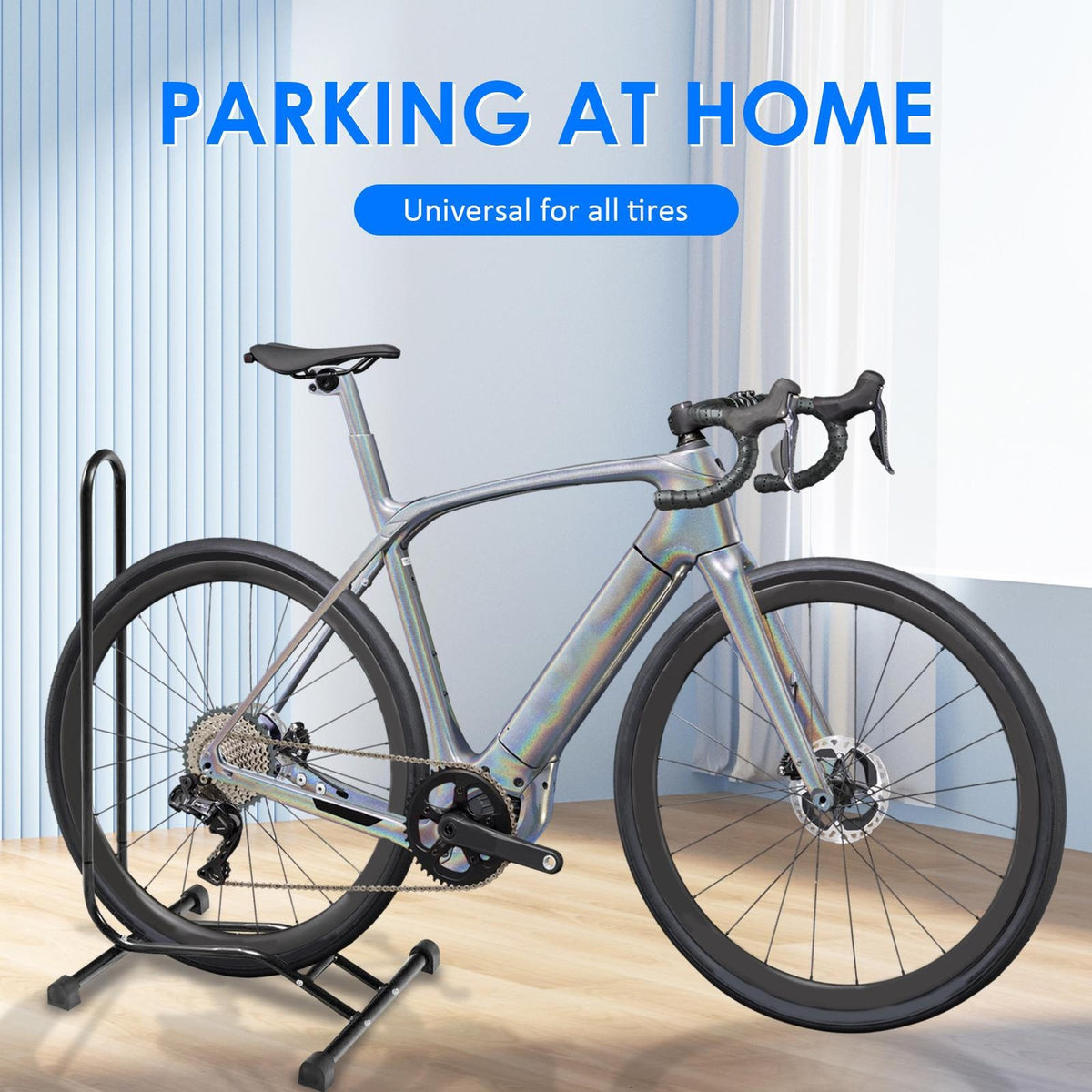Bike Floor Stand for Mountain, Road & BMX Bikes - Stable Storage Rack