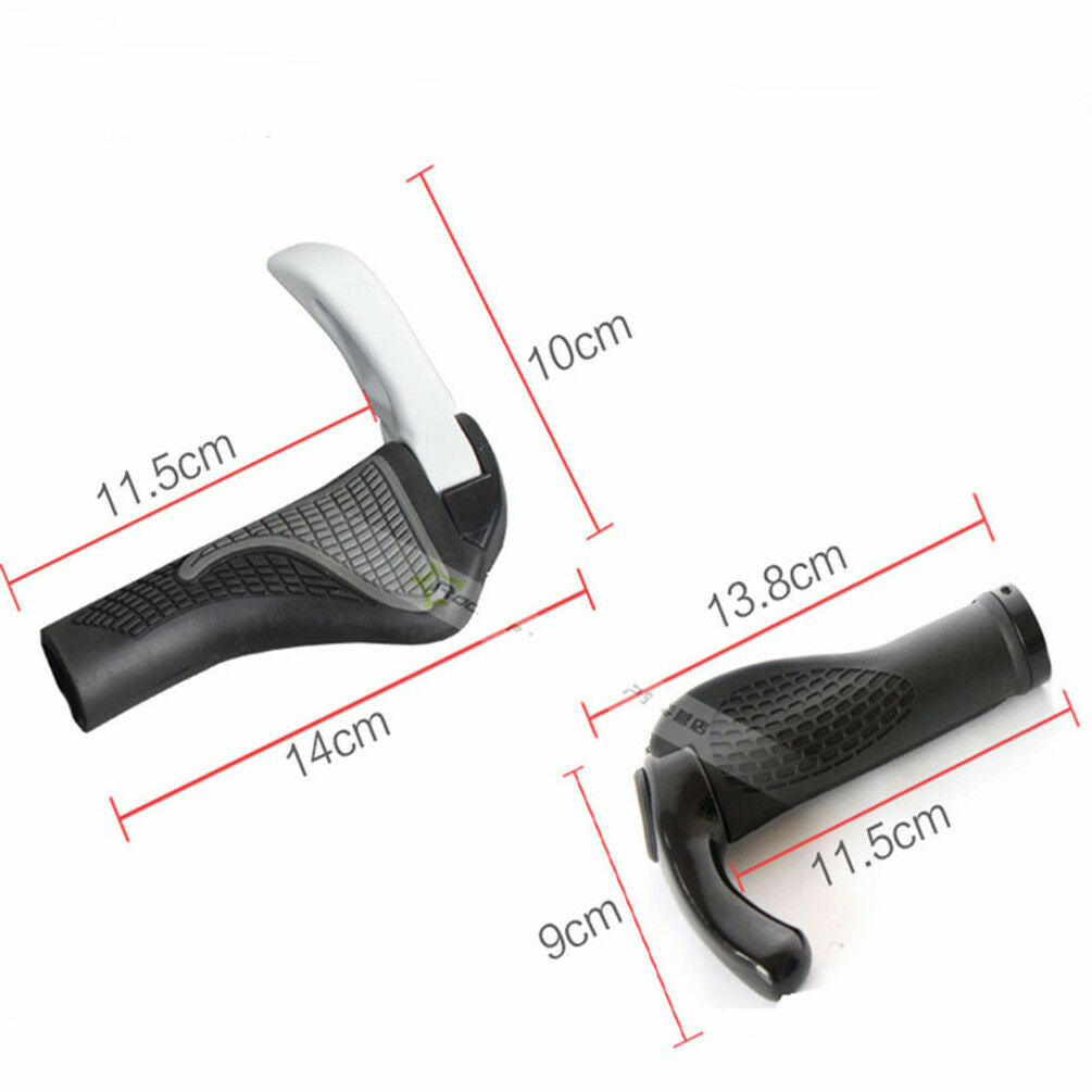 Mountain Bike Rubber Handlebar Grips Lock-On Shockproof Dustproof 130mm Black