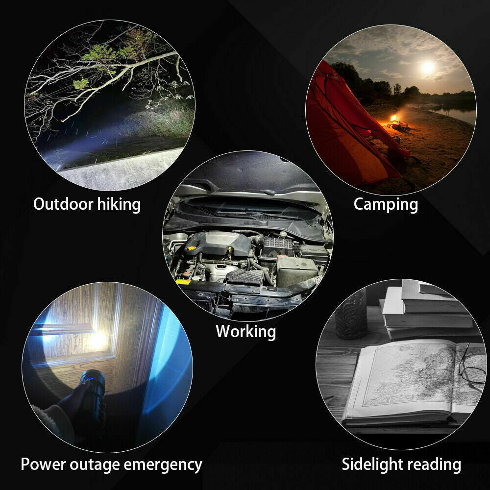 Super Bright Tactical LED Flashlight with USB Rechargeable Battery