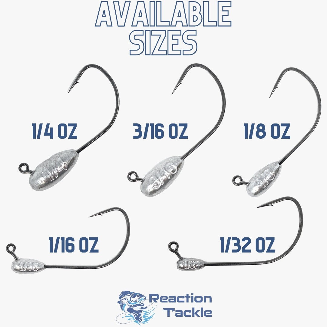 Reaction Tackle Lead Tube Jig Heads 10 Pack Fishing Lures for Bass & Smallmouth