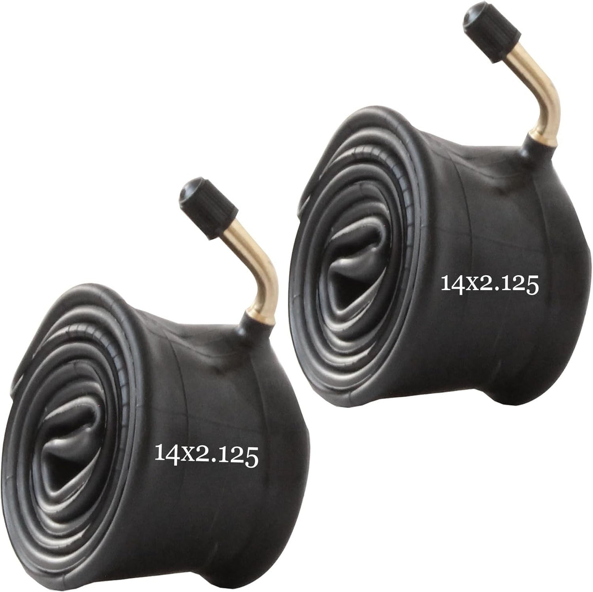 Bike Inner Tubes 14x2.125 with Bent Valve - 2 Pack for E-Bikes & Scooters