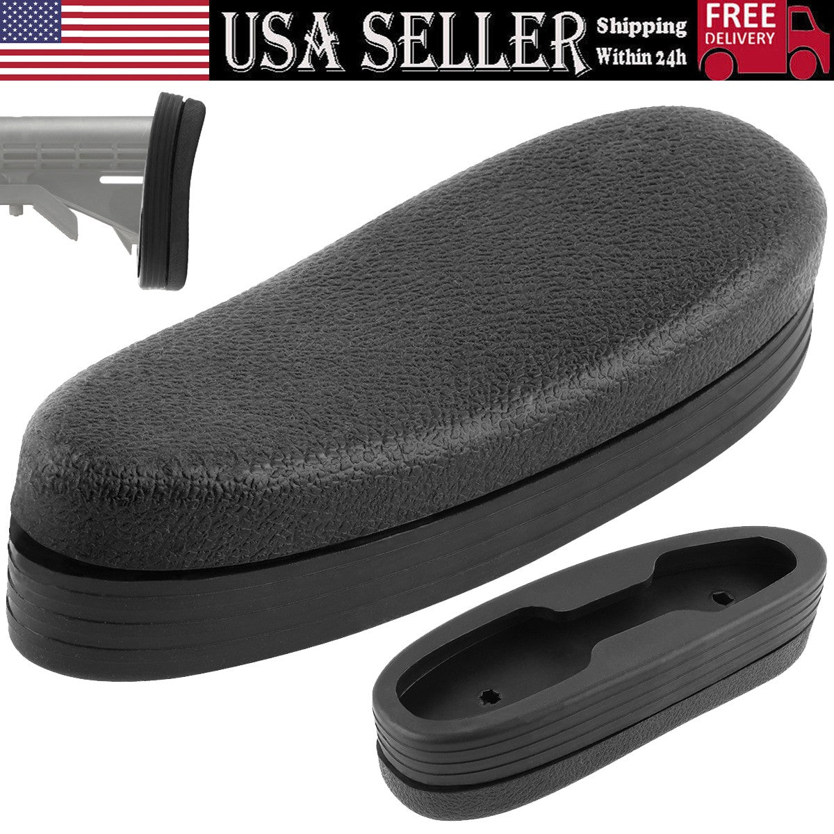 Recoil Pad for 6-Position Rifle Stocks Non-Slip Shock Absorbing Butt Pad