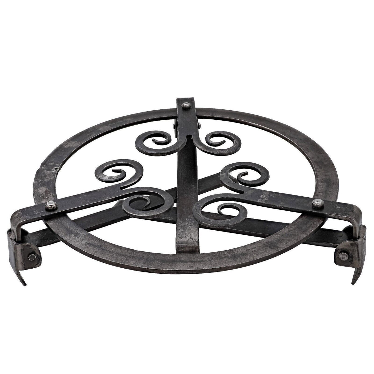 Hand Forged Medieval Iron Camping Grill Stand for Campfire Cooking