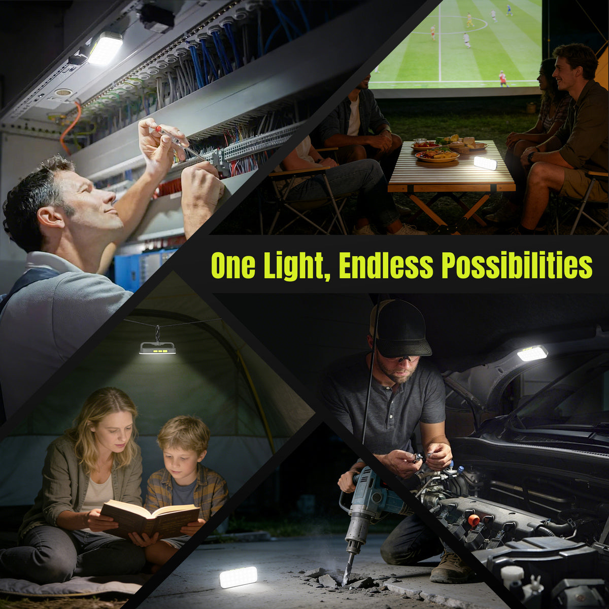 Rechargeable LED Work Light with Magnet and Multiple Brightness Modes