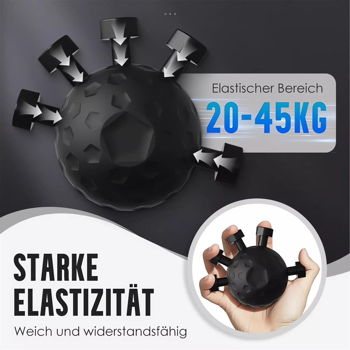 Grip Strength Trainer Hand Exerciser Forearm Ball for Grip & Flexibility