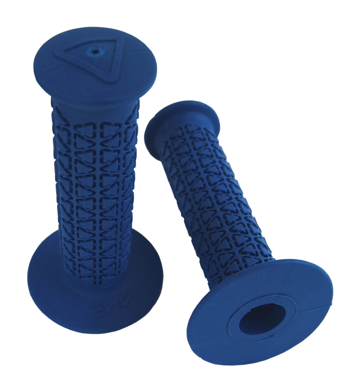 Blue BMX Bicycle Handlebar Grips - Classic Round Rubber, 124mm