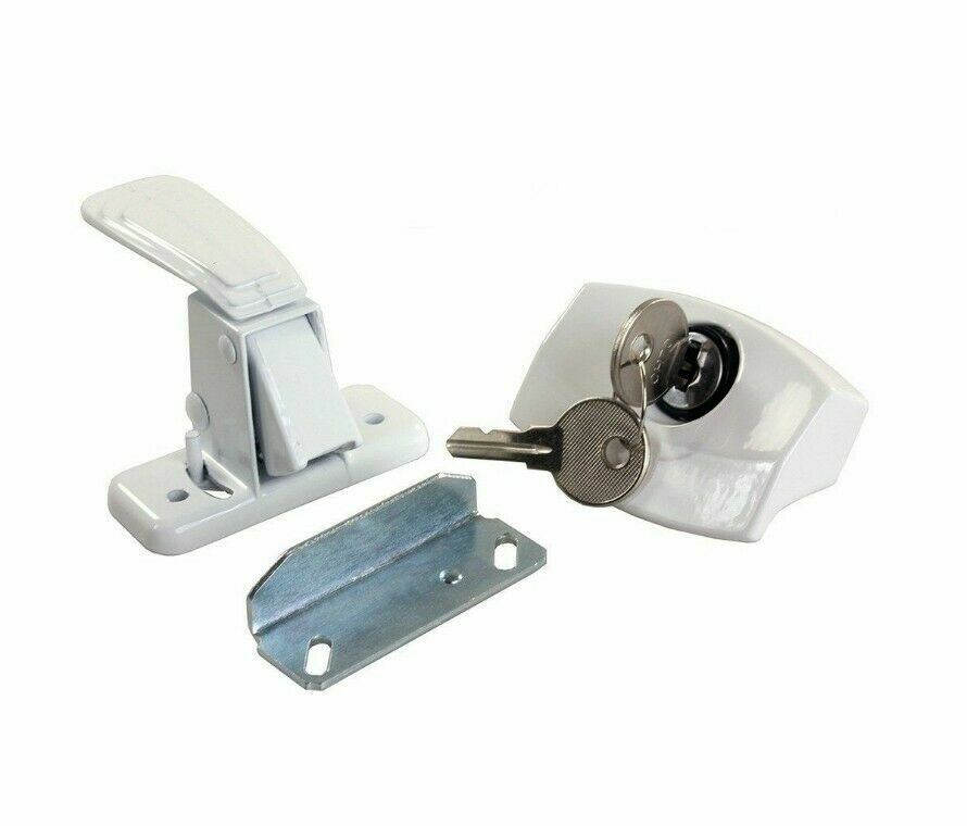Pop Up Camper Door Lock Latch White Replacement for RV Travel Trailers