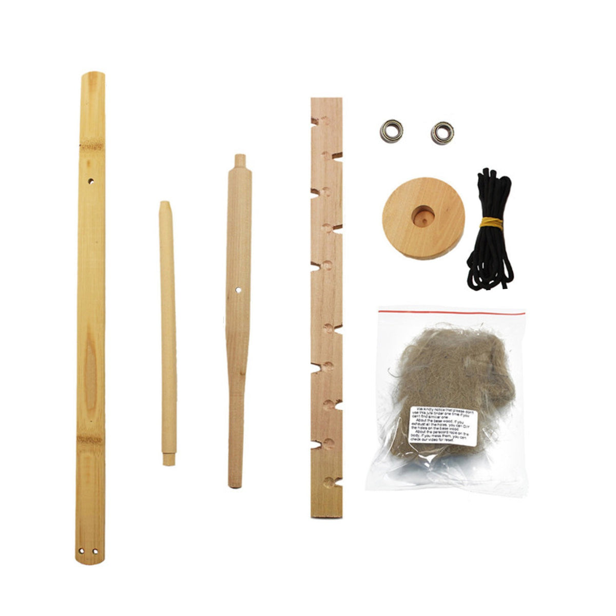 Primitive Fire Starter Kit - Wood Bow Drill Survival Fire Making Tool