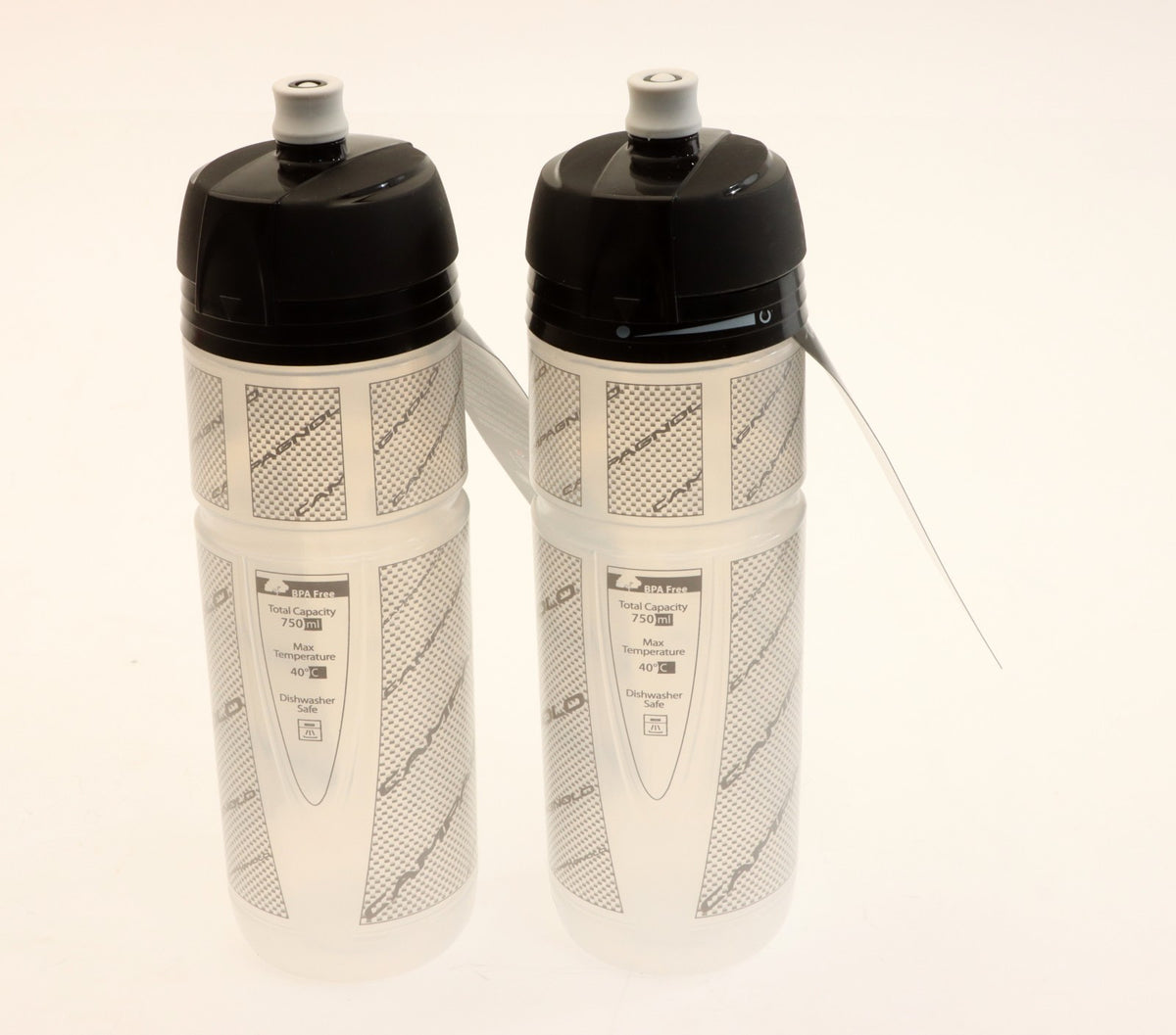 2 Pack 750ml Leakproof Water Bottles - Clear BPA-Free Cycling Hydration