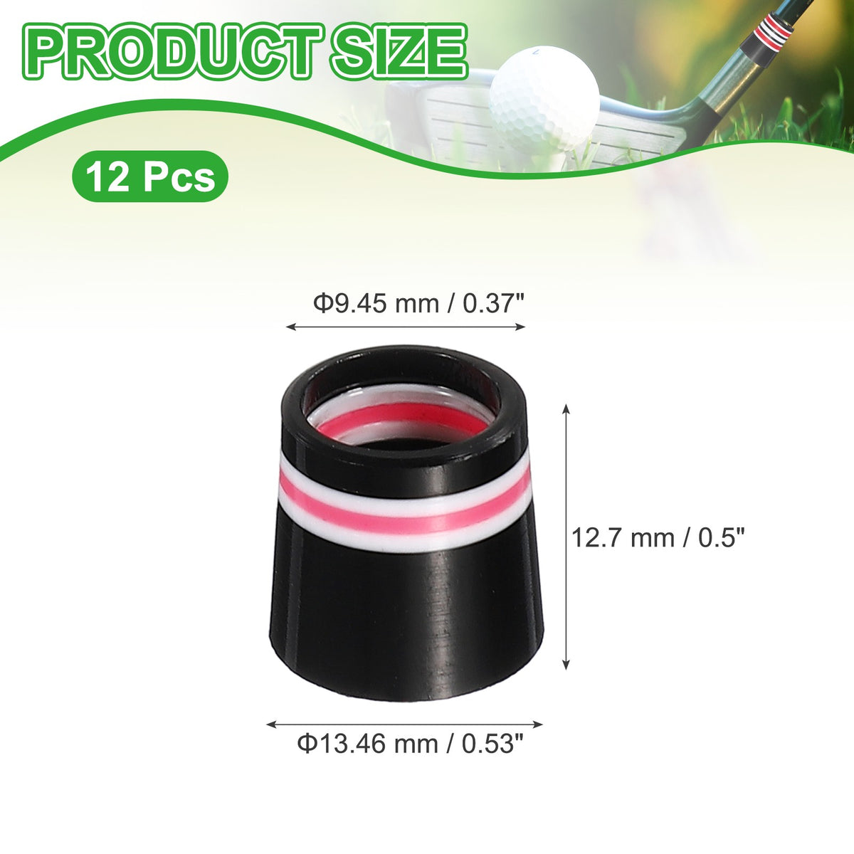 Pink Golf Ferrules 12.7mm Taper Tip Shaft Protectors for Iron Clubs
